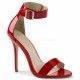 Sandalias de charol rojo y tacón con pulsera ancha Amuse 10 R