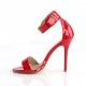 Sandalias de charol rojo y tacón con pulsera ancha Amuse 10 R
