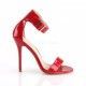 Sandalias de charol rojo y tacón con pulsera ancha Amuse 10 R
