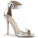 Sandalias plateadas de tacón y pulsera ancha Amuse 10 SMPU