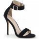 Sandalias en terciopelo negro de tacón y pulsera ancha Amuse 10 BVEL