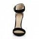 Sandalias en terciopelo negro de tacón y pulsera ancha Amuse 10 BVEL