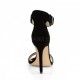 Sandalias en terciopelo negro de tacón y pulsera ancha Amuse 10 BVEL